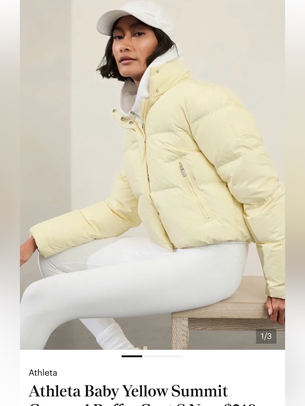 Athleta Summit Cropped Puffer jacket